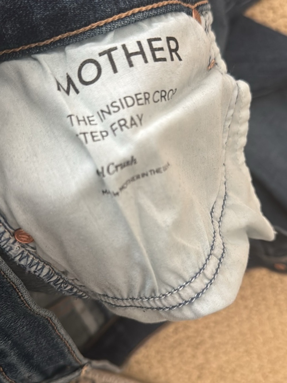 MOTHER The Insider Crop Step Fray Women Jeans - Dark Blue Girl Crush